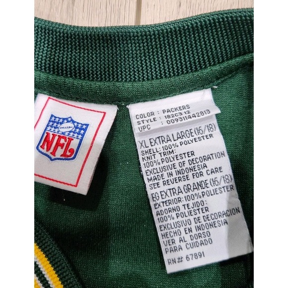 Vintage Green Bay Packers Youth Jersey XL 16/18 NFL Team Stretchy Mesh Shirt - Picture 5 of 9